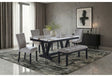 D1319 Blk/Wht Dining Table, 4 D1319 Lt Grey DC & D1319 Lt Grey Bn
