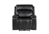 U8880 BLACK LEATHER POWER RECLINER