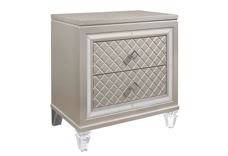PARIS CHAMPAGNE NIGHTSTAND - galleria furniture outlet