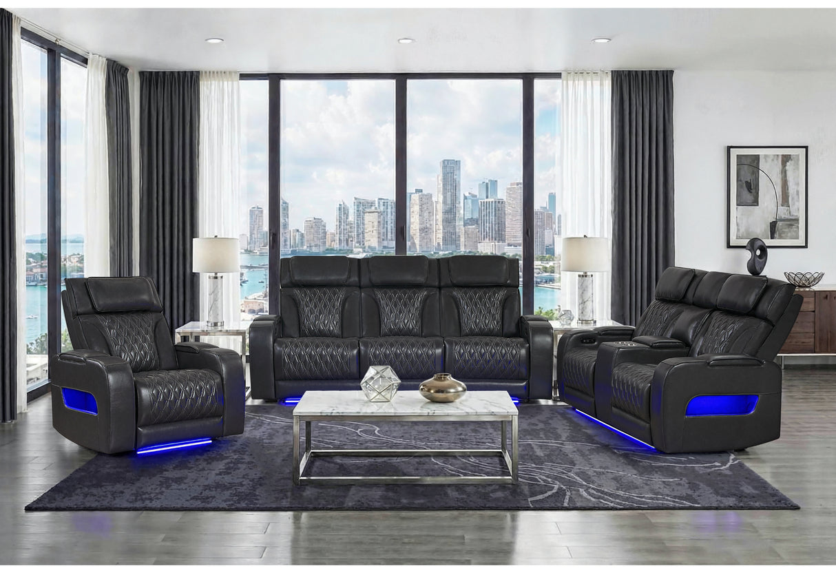 U8611 BLANCHE CHARCOAL P2 PWR REC SOFA/PWR CONSOLE REC LOVESEAT