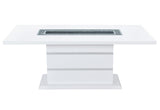 MONACO WHITE DINING TABLE + 6 MONACO DINING CHAIR