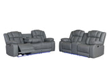 U7068 GREY 10 PWR REC SOFA/PWR CONSOLE REC LOVESEAT/PWR RECLINER W/LED