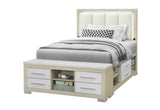 EMMA NATURAL/WHITE FULL BED WITH LED AND USB