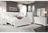 POMPEI METALLIC WHITE FULL BED GROUP WITH LED