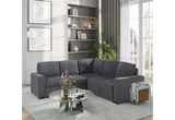 U2660 GREY SECTIONAL W/O CHAISE AND W/ PULLOUT SOFA BED