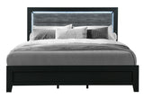 REID BLACK KING BED GROUP WITH LED