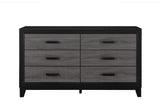 LISBON GREY/BLACK BOOKCASE TWIN BED, DRESSER, MIRROR AND NIGHTSTAND
