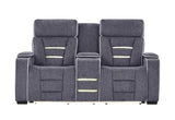 U1895 GREY P2 CONSOLE RECLINING LOVESEAT WITH IS AND LED