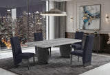 D2502 DINING TABLE AND 6 D12 BLACK DINING CHAIR