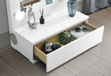 ELLA WHITE NARROW TALL MIRROR WITH LED AND SPEAKER