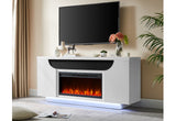 AILEEN WHITE 76" ENT UNIT W/LED, SPEAKERS, CRYSTAL AND POP-UP DOORS