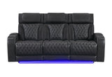 U8611 BLANCHE CHARCOAL POWER RECLINING SOFA WITH PHR AND LED