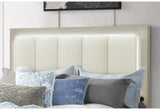 EMMA NATURAL/WHITE QUEEN BED WITH LED AND USB