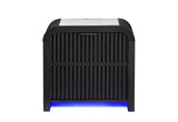 Beckett White/Black Nightstand with LED, Cooler and Speaker