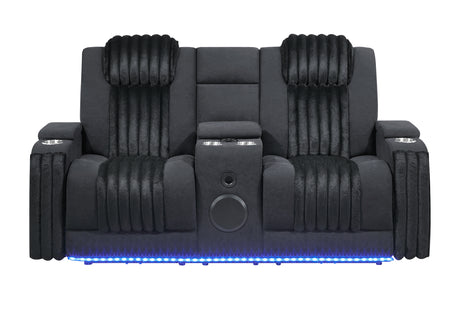 U8000 Pwr Console Rec Loveseat with PHR, LED and Speaker