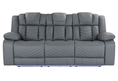 U7068 GREY 10 PWR REC SOFA/PWR CONSOLE REC LOVESEAT/PWR RECLINER W/LED - galleria furniture outlet