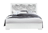 NAOMI SILVER MARBLE KING BED WITH LED