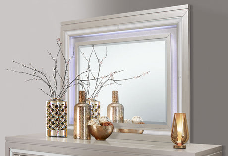 PARIS CHAMPAGNE MIRROR WITH LED - galleria furniture outlet