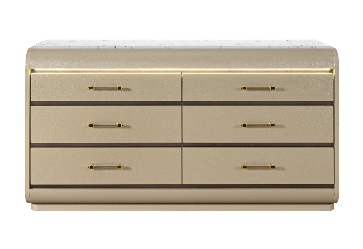 GENESIS GOLD DRESSER WITH LED
