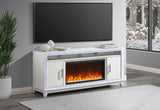 LILY WHITE ENTERTAINMENT UNIT 72 W/ LED, SPEAKERS, CRYSTAL INSERTS