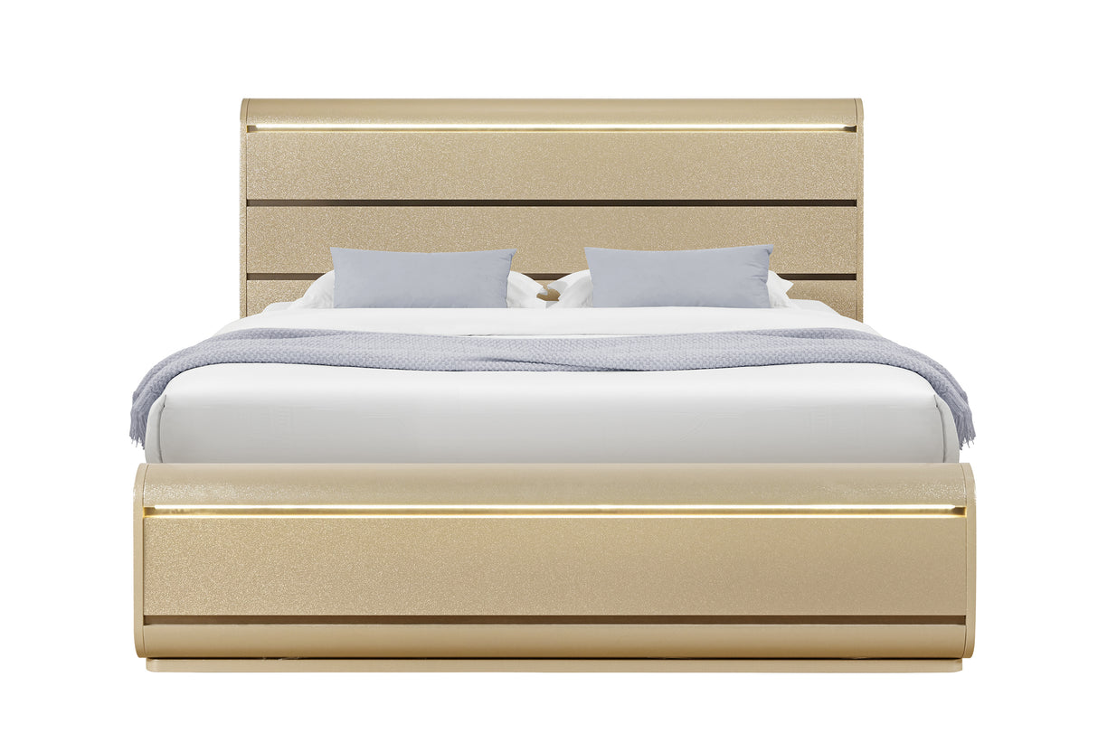 GENESIS GOLD KING BED WITH LED