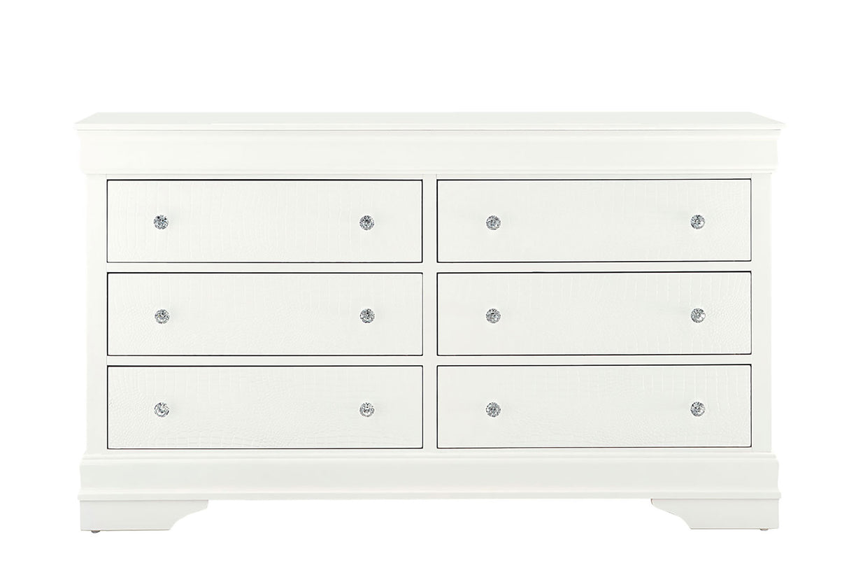 POMPEI METALLIC WHITE DRESSER