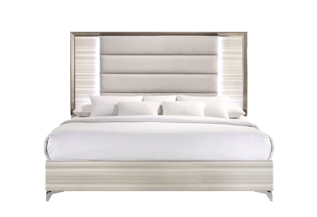 Zambrano White Bed with LED