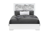 NAOMI SILVER MARBLE QUEEN BED WITH LED