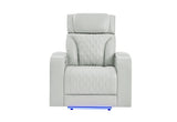 U8611 BLANCHE SILVER POWER RECLINER WITH POWER HEADREST AND LED