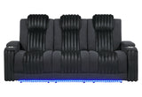 U8000 BLACK PWR REC SOFA W/PHR, DDT, READING LIGHT & LED LIGHT