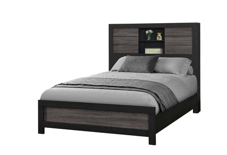 Lisbon Grey/Black Bookcase Bed