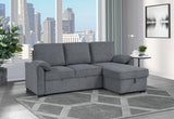 U0808 DARK GREY REVERSIBLE SOFA BED