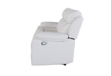 U6026 BLANCHE WHITE RECLINING SOFA WITH LED