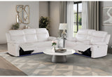 U6026 BLANCHE WHITE REC SOFA/CONSOLE REC LOVESEAT WITH LED & SPEAKER