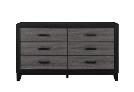 Lisbon Grey/Black Bookcase Twin Bed, Dresser, Mirror and Nightstand