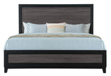 LISBON GREY/BLACK KING BED, DRESSER, MIRROR AND NIGHTSTAND