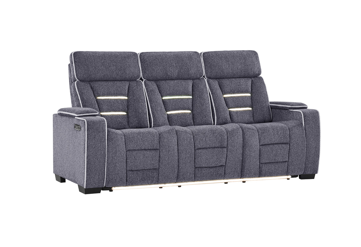 U1895 GREY P2 RECLINING SOFA WITH IS AND LED