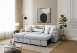 U0204 Light Grey/White Reversible Pull Out Sofa Bed