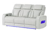 U8611 BLANCHE SILVER PWR REC SOFA WITH PHR AND LED