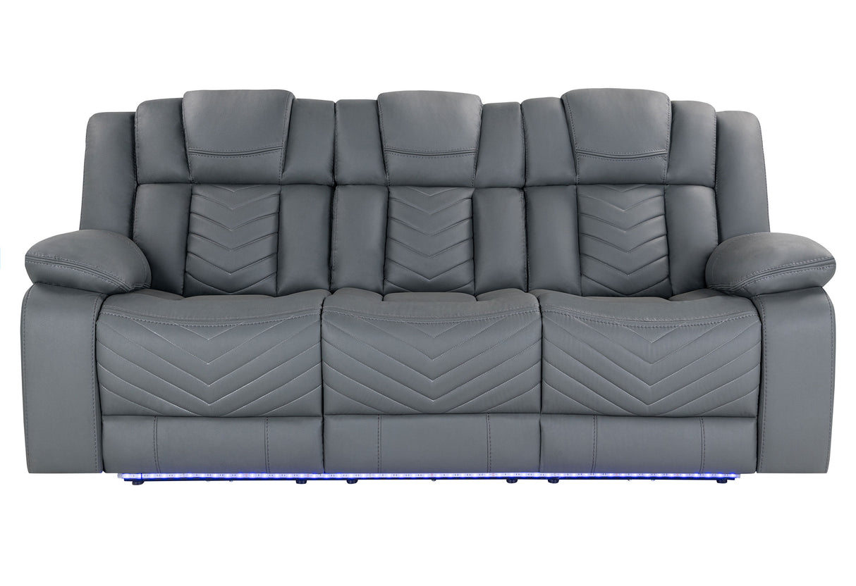 U7068 Grey 10 Pwr Rec Sofa/Pwr Console Rec Loveseat/Pwr Recliner W/LED