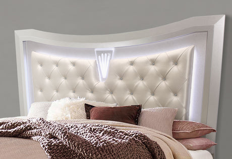 PARIS CHAMPAGNE KING BED WITH LED - galleria furniture outlet