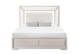 CLARA BEIGE KING BED WITH LED