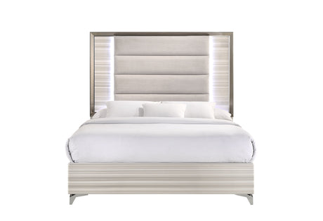 Zambrano White Bed with LED