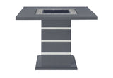 MONACO DARK GREY BAR TABLE AND 6 MONACO DARK GREY BAR STOOLS