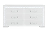 NAOMI SILVER MARBLE DRESSER WITH LED