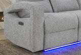 U6611 Grey 15 Power Reclining Sofa/Power Console Reclining Loveseat