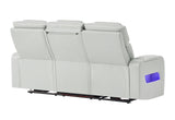 U8611 BLANCHE SILVER PWR REC SOFA WITH PHR AND LED