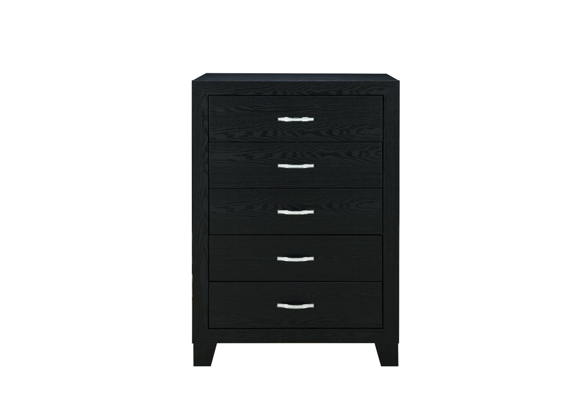 REID BLACK QUEEN BED DRESSER MIRROR NIGHTSTAND
