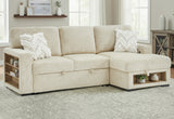 U0222 IVORY PULL OUT SOFA BED WITH SPEAKER AND 2 PILLOWS