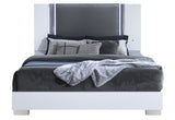 YLIME SMOOTH WHITE KING BED, DRESSER, MIRROR, NIGHTSTAND